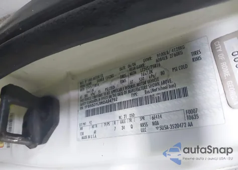 2006 Ford E-350 Super Duty Xl/Xlt из США, поврежденный, VIN 1FBSS31L66DA94792